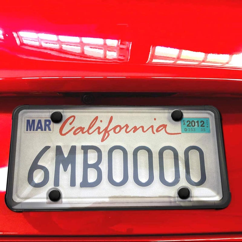 ZXFOOG Car License Plate Frame Cover- Clear Bubble Novelty Plate Cover with Silicone Car Tag Holder for US Plate, Unbreakable Protector for Front or Back Rear Plate Included Screws,Caps - Image 5